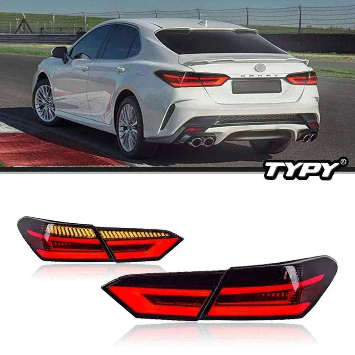 LED Tail Lights for Toyota Camry 2018–2022 with DRL Upgrade-Smoke / 1 set / China Mainland