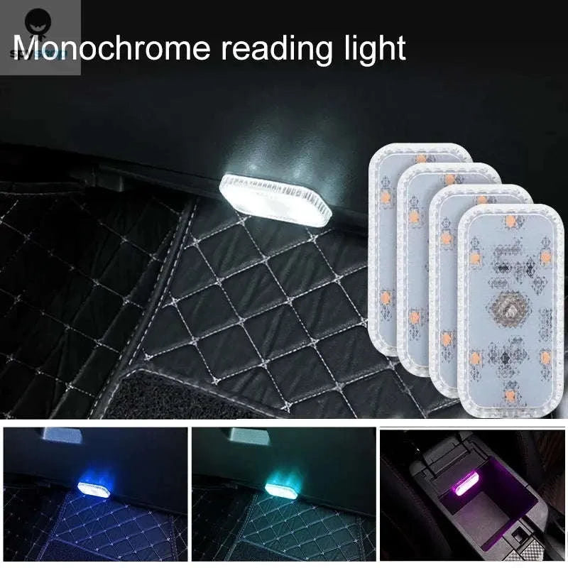 LED Touch Light – Mini Wireless Car Interior Lamp with USB Rechargeable Design-1pc ice blue