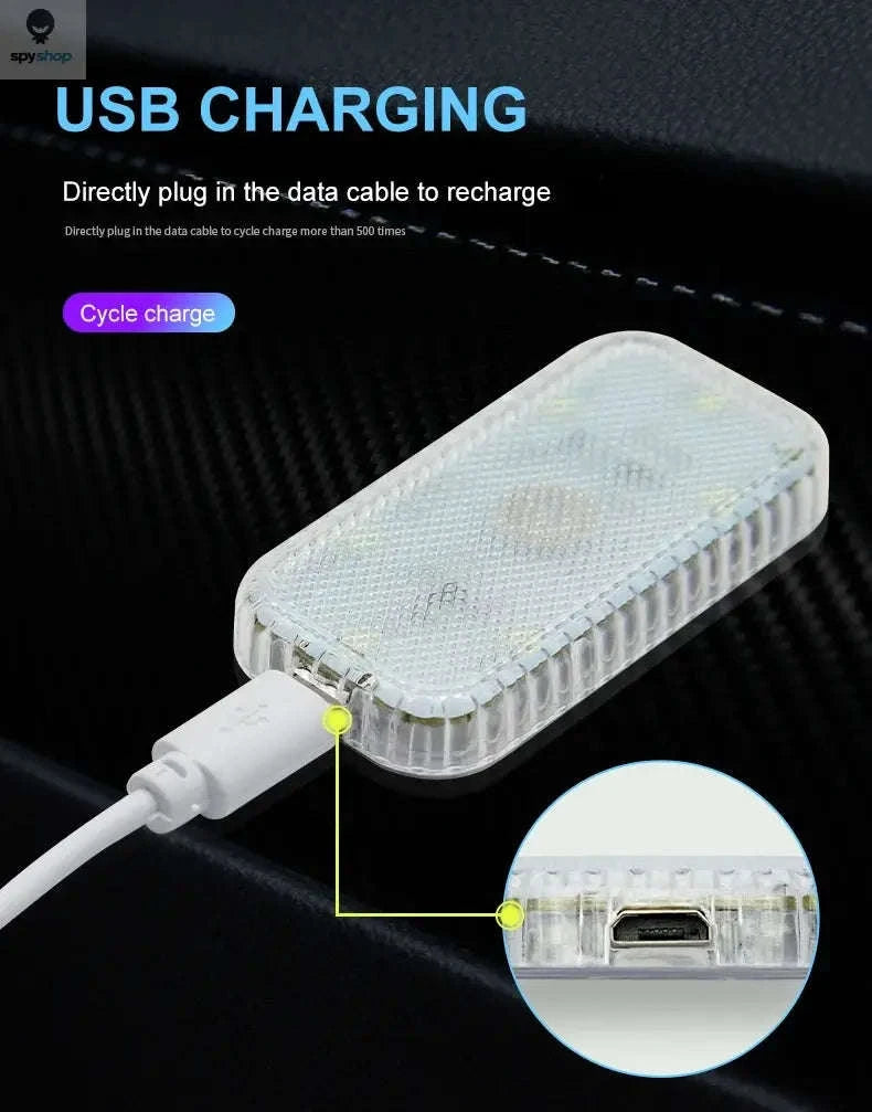 LED Touch Light – Mini Wireless Car Interior Lamp with USB Rechargeable Design-1pc ice blue