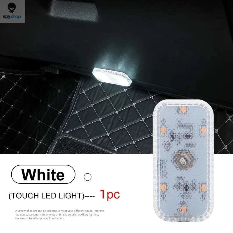LED Touch Light – Mini Wireless Car Interior Lamp with USB Rechargeable Design-1pc ice blue