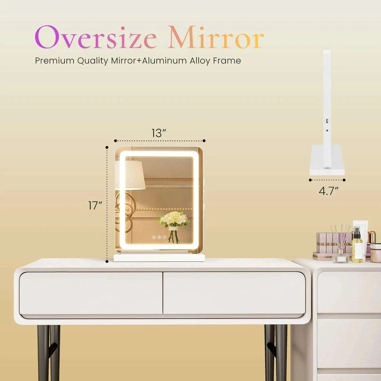 LED Vanity Mirror with 3 Light Modes & Dimmable Brightness-22L x 32W / United States