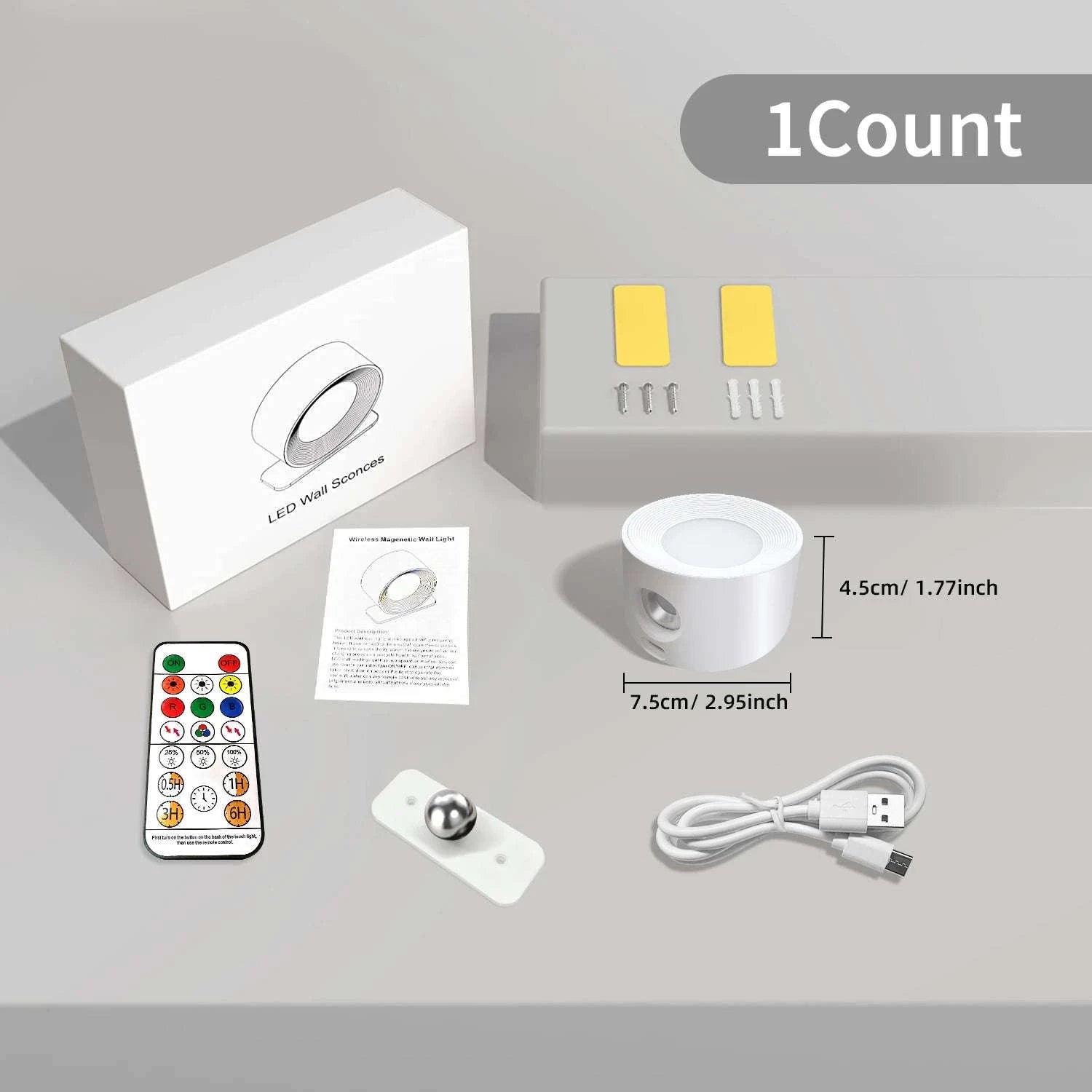 LED Wall Sconce Light with Touch Control and 360° Rotation-black / black 2 pcs