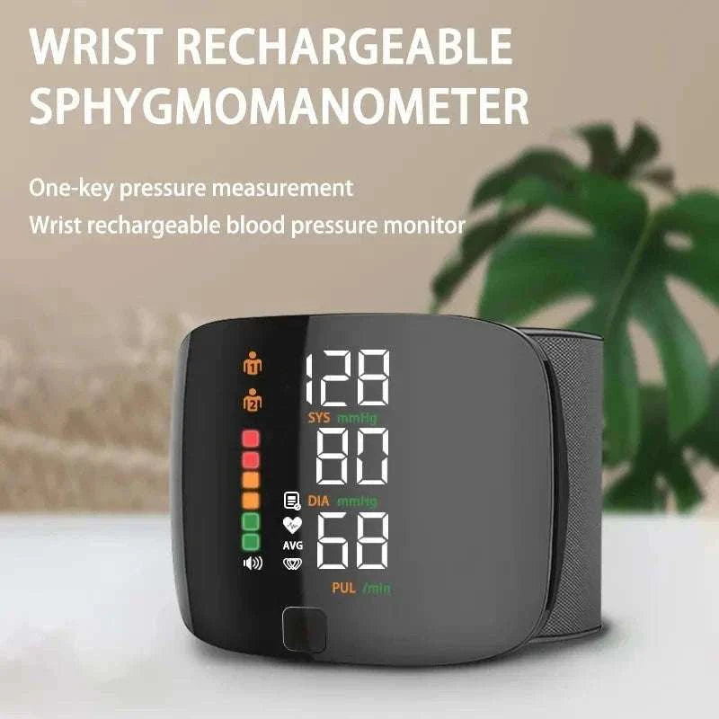 LED Wrist Blood Pressure Monitor with Voice & Easy Read Display-