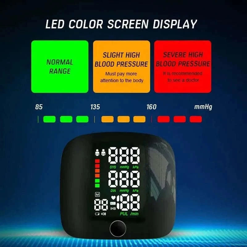 LED Wrist Blood Pressure Monitor with Voice Guidance-Arabic Voice