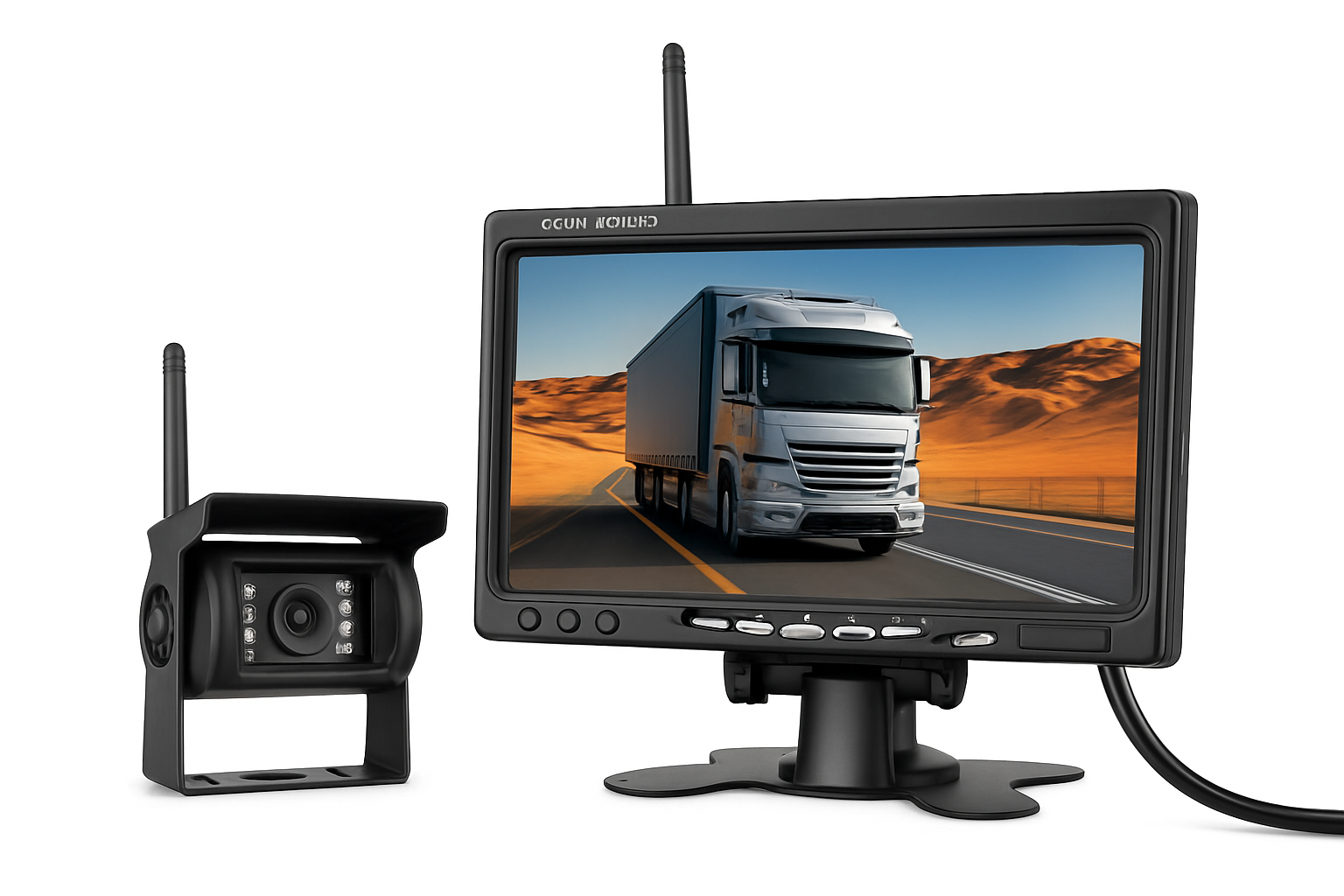Leekooluu 7" Car IPS Screen Monitor Wireless Rear View Waterproof Reversing Backup Camera Waterproof with BSD for Truck/Bus/RV