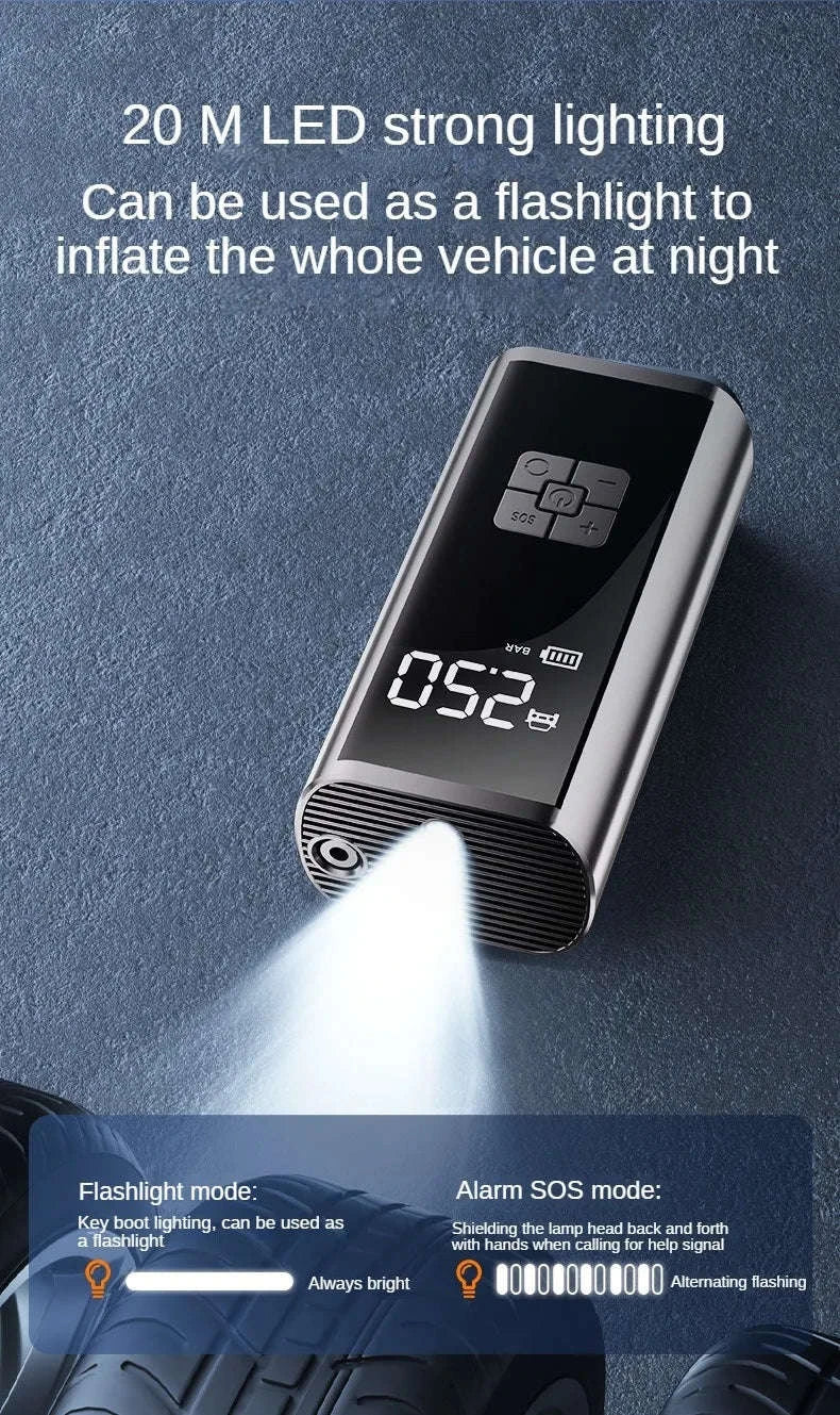 LEIBOO Portable Air Compressor for Car & Bike Tires-Wireless