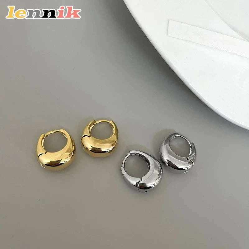 LENNIK Oval Elegant Earrings-Gold / CHINA