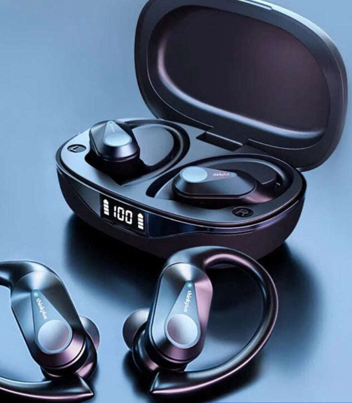 Lenovo LP75 Bluetooth 5.3 Wireless Earbuds with LED Display-LP75 Black / United States