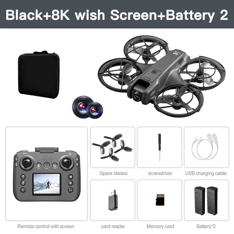 Lenovo V666 4K WiFi Drone with Obstacle Avoidance & Brushless Motor-Black-4k-battery-1