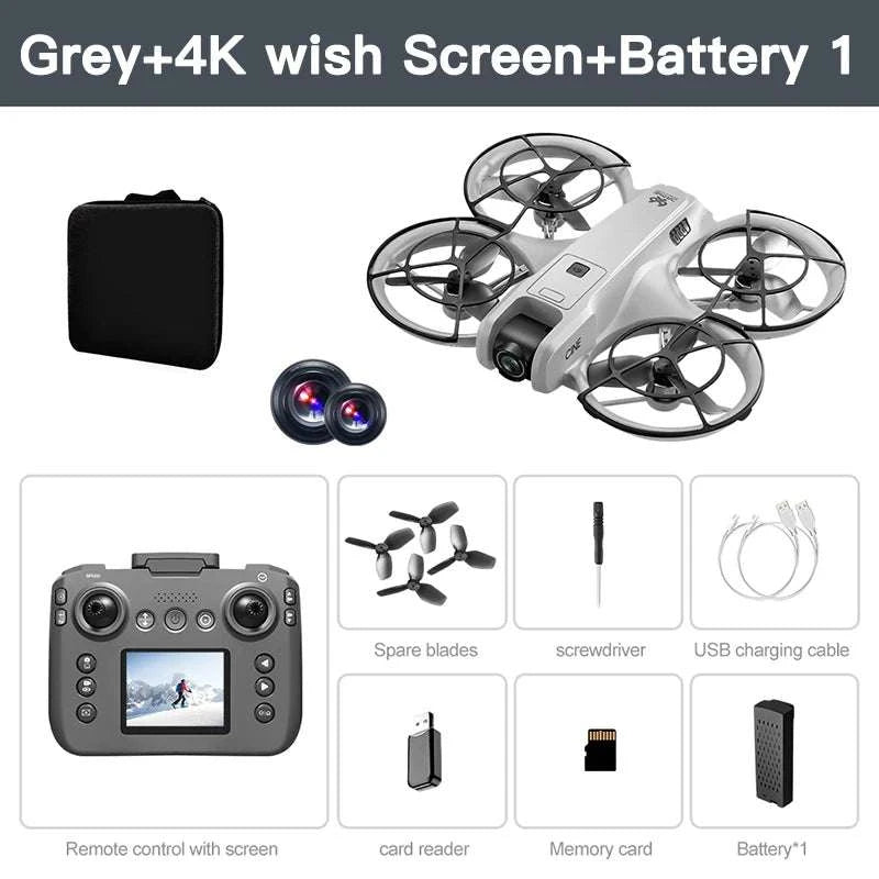 Lenovo V666 4K WiFi Drone with Obstacle Avoidance & Brushless Motor-Black-4k-battery-1
