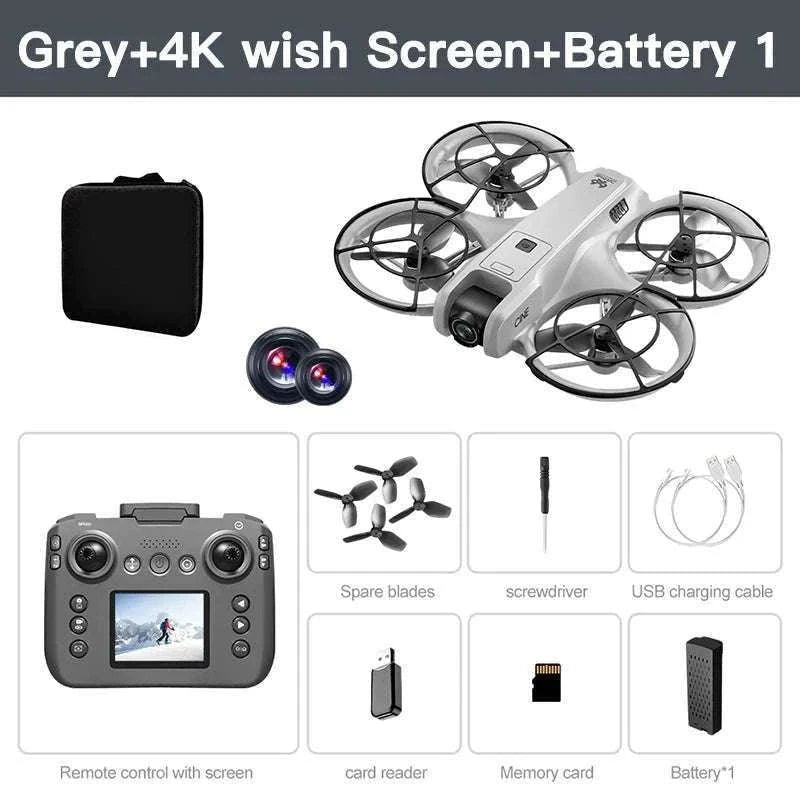 Lenovo V666 4K WiFi Drone with Obstacle Avoidance & Brushless Motor-Black-4k-battery-1