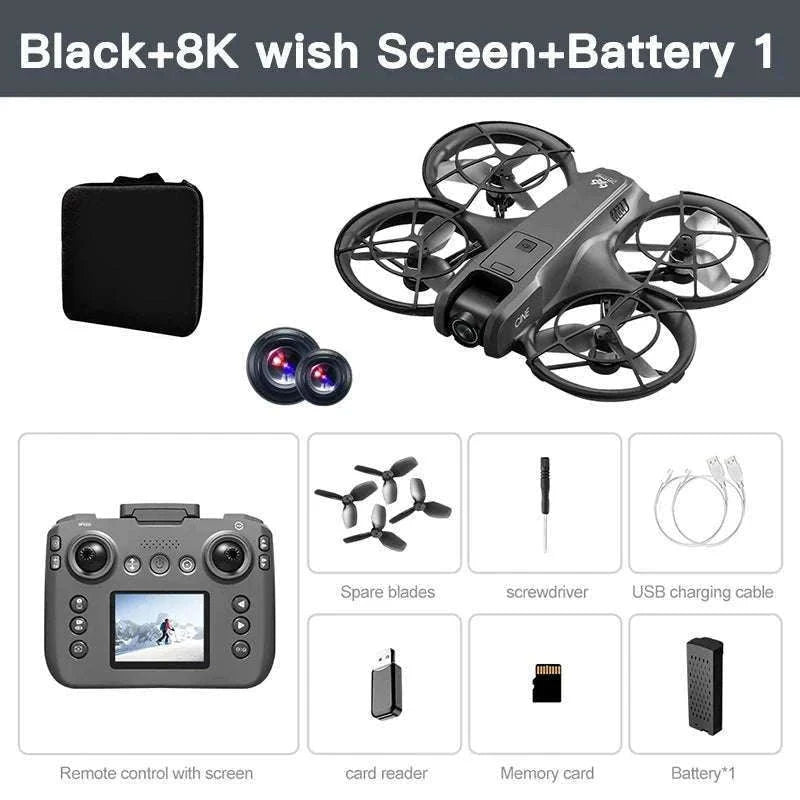 Lenovo V666 4K WiFi Drone with Obstacle Avoidance & Brushless Motor-Black-4k-battery-1