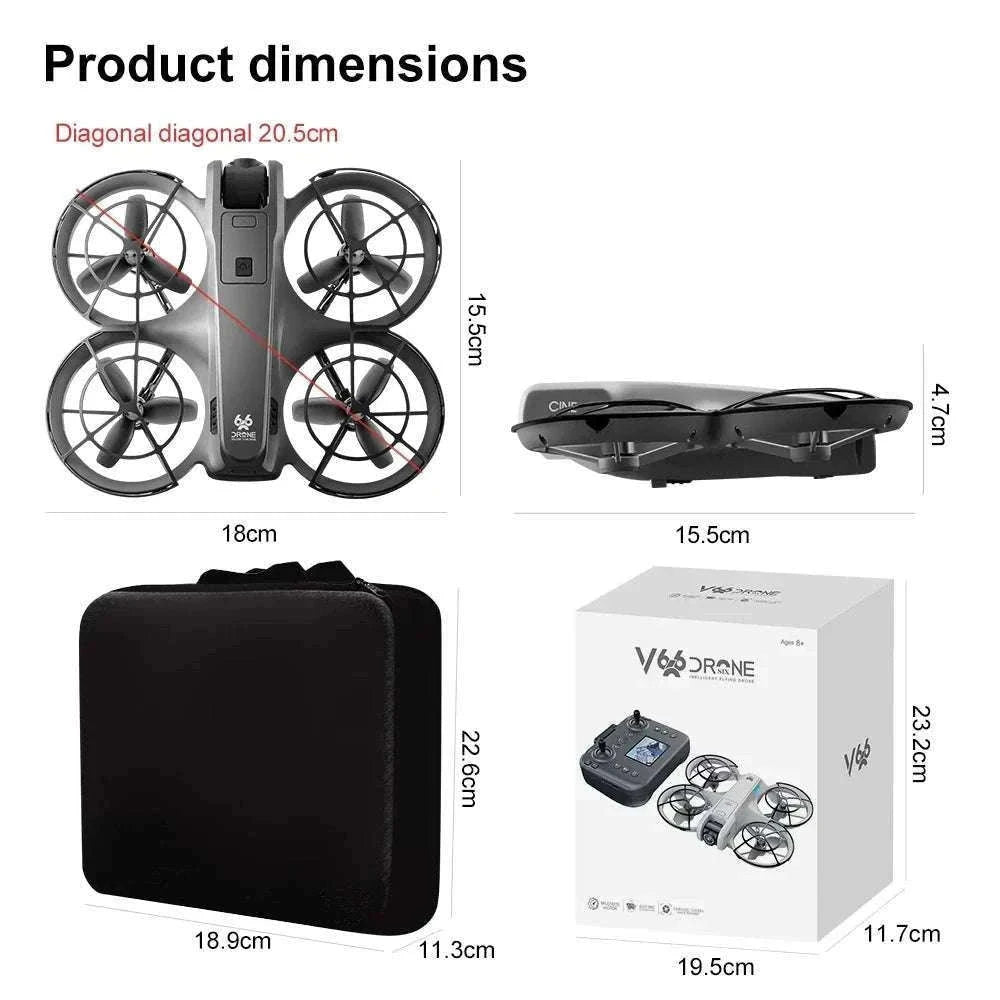 Lenovo V666 4K WiFi Drone with Obstacle Avoidance & Brushless Motor-Black-4k-battery-1