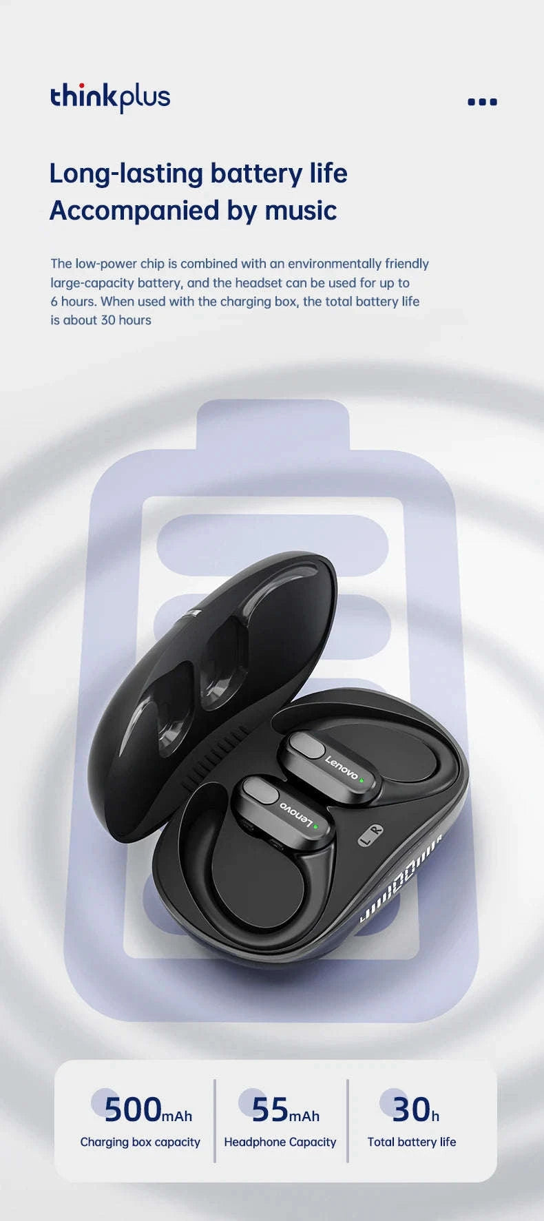 Lenovo XT80 Sports Wireless Earphones-black