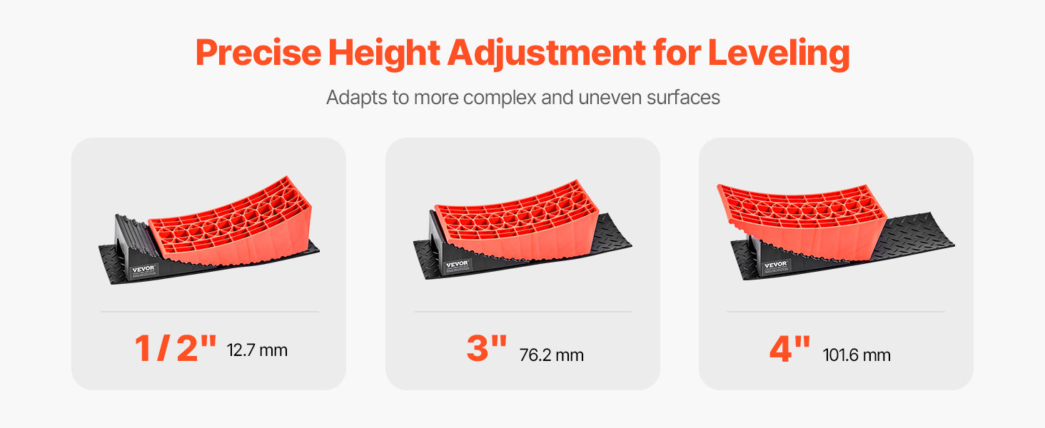 RV Camper Levelers Kit with Anti-Slip Mats, Bag & Level Tool