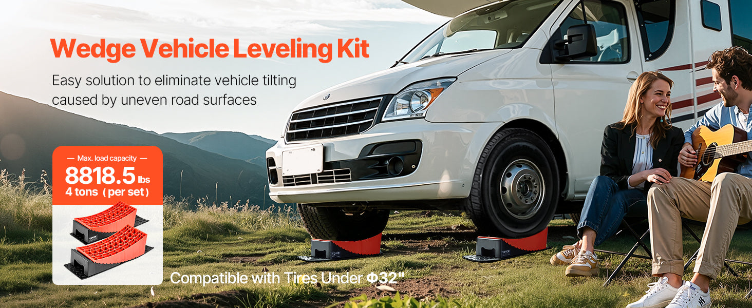 RV Camper Levelers Kit with Anti-Slip Mats, Bag & Level Tool