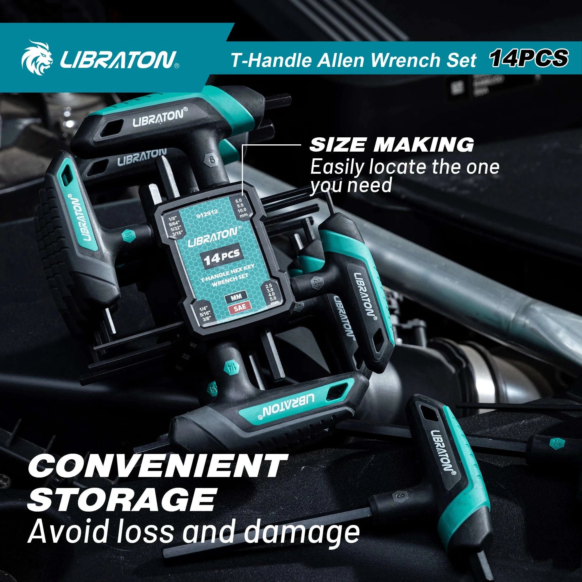 LIBRATON 14PCS T-Handle Allen Wrench Set-Allen Wrench Set
