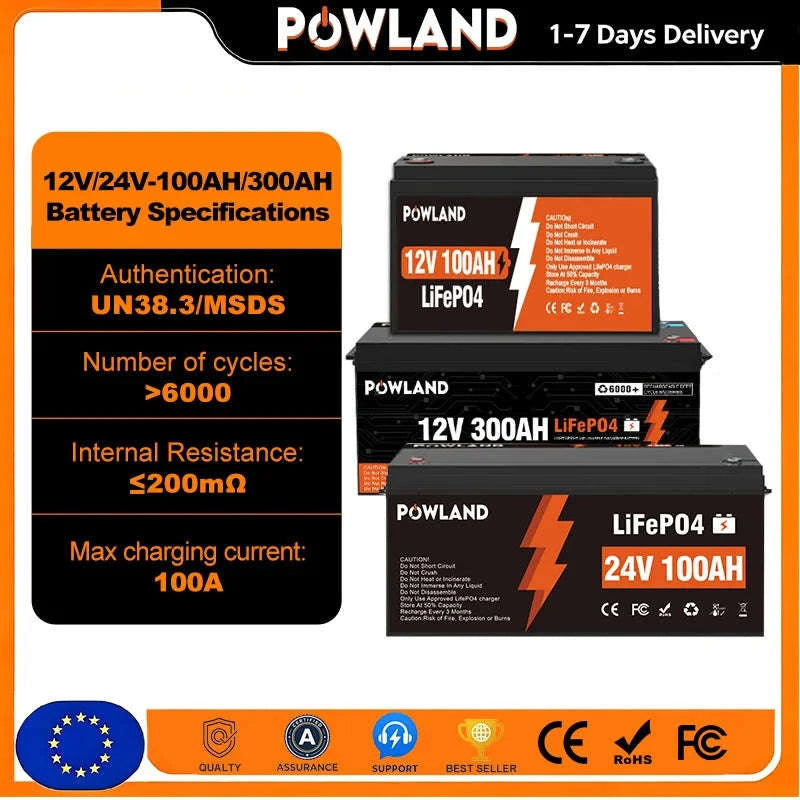 LiFePO4 Battery 12.8V or 25.6V 100Ah or 300Ah-PL-12V-100AH / Poland