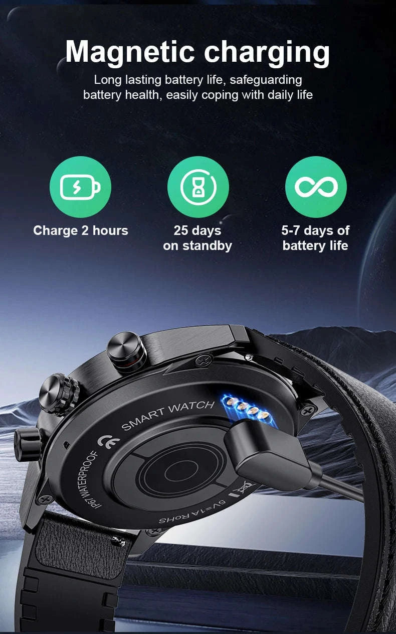 LIGE 2024 Rugged Military GPS Smartwatch-silver