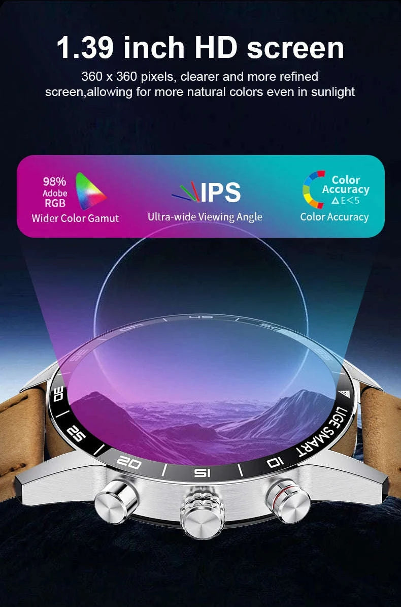 LIGE 2024 Rugged Military GPS Smartwatch-silver