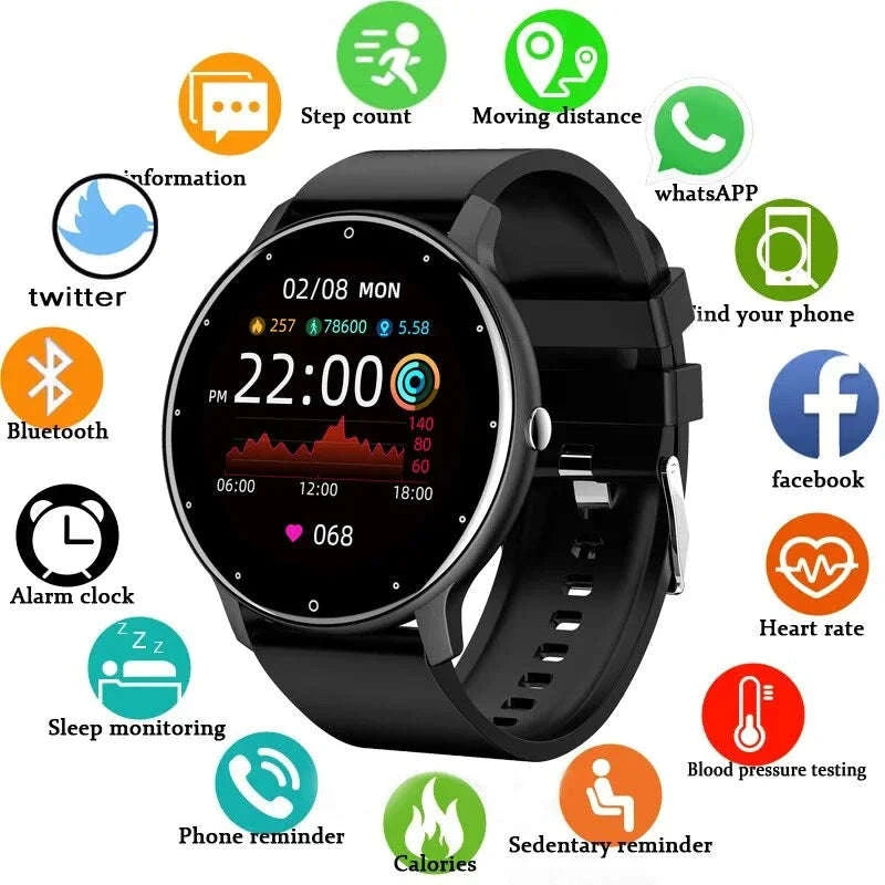 LIGE 2025 Smart Fitness Watch for Men & Women-Black