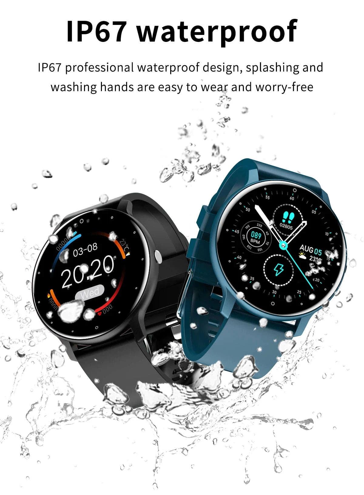 LIGE 2025 Smart Fitness Watch for Men & Women-Black
