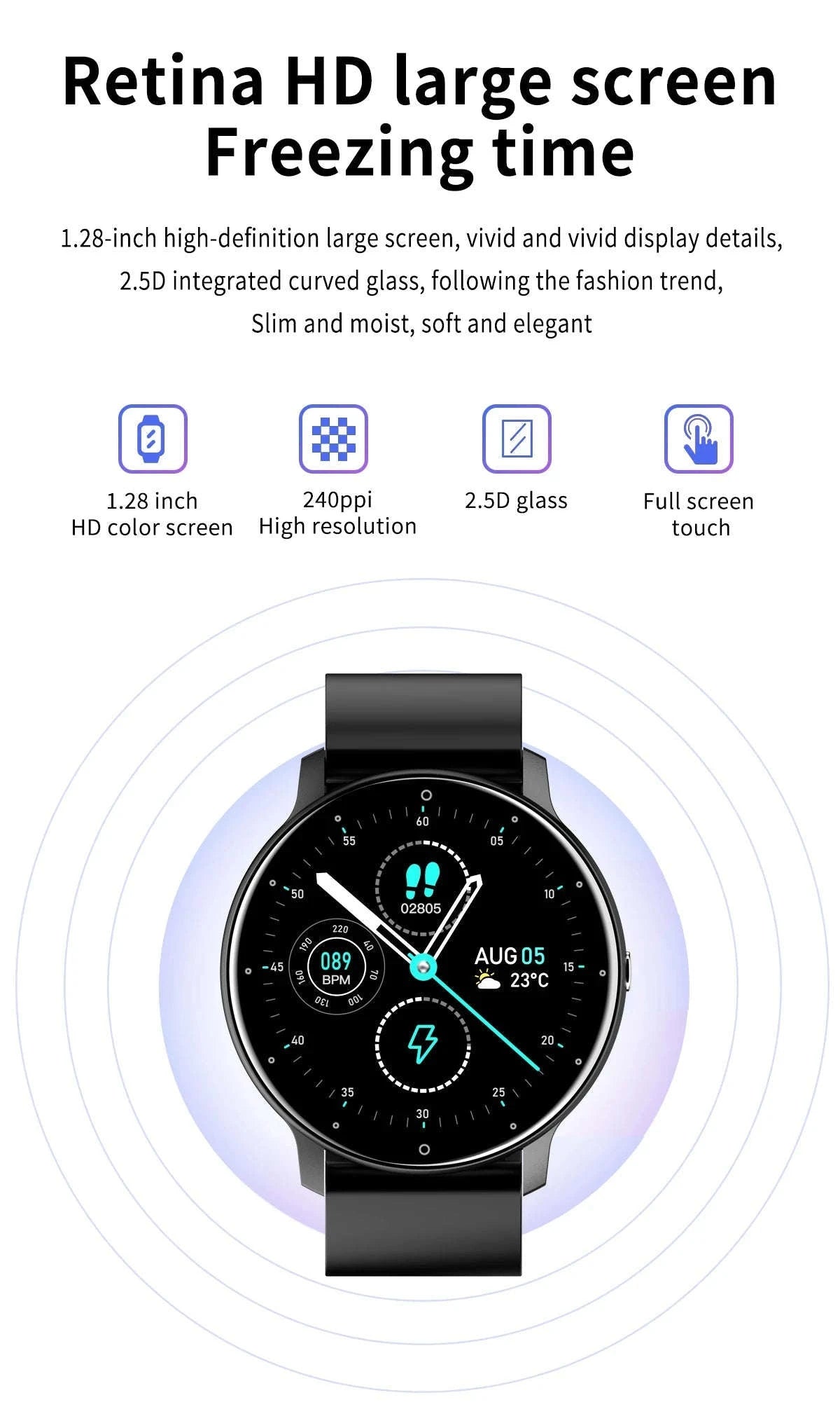 LIGE 2025 Smart Fitness Watch for Men & Women-Black