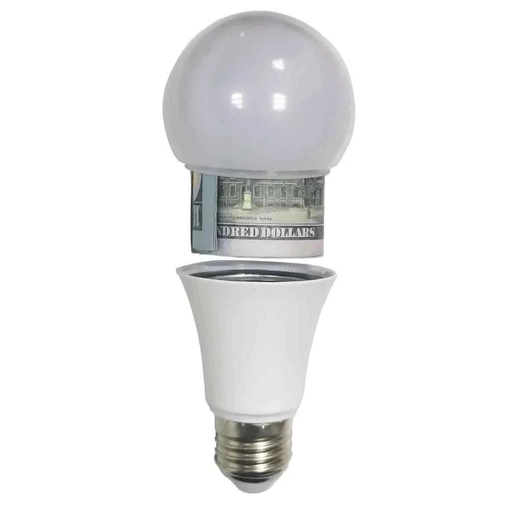 Light Bulb Hidden Storage Compartment Safe Container-White