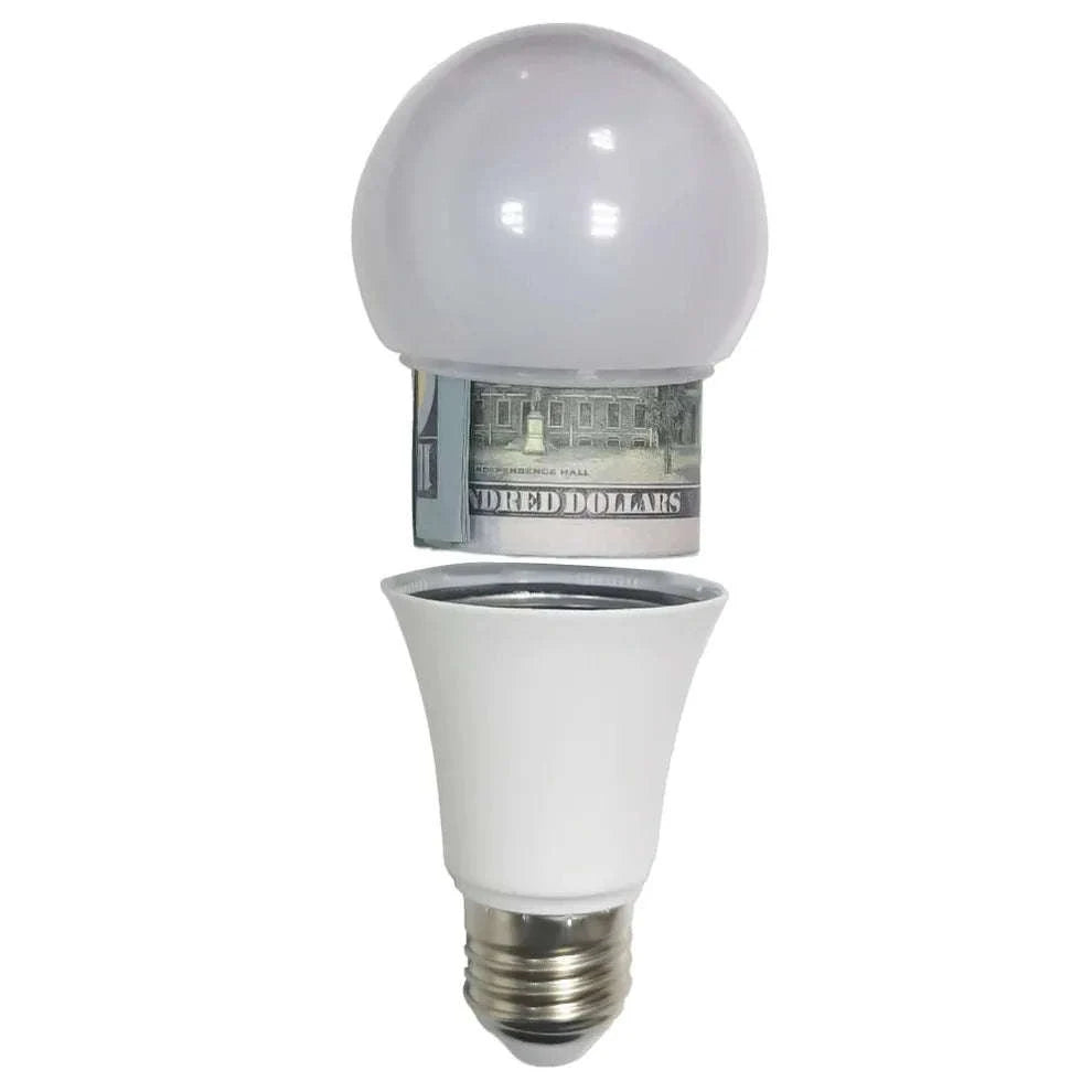 Light Bulb Hidden Storage Compartment Safe Container-White