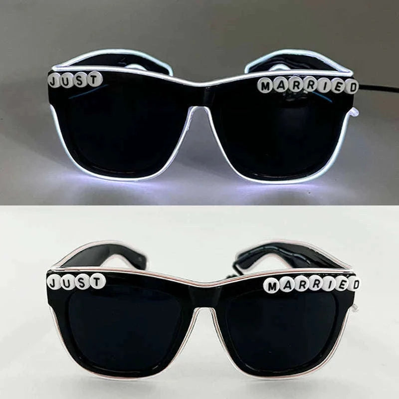 Light Up LED Glow Sunglasses for Parties and Raves-Blue 1