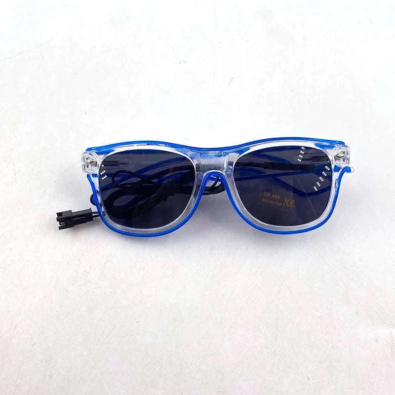 Light Up LED Glow Sunglasses for Parties and Raves-Blue 1