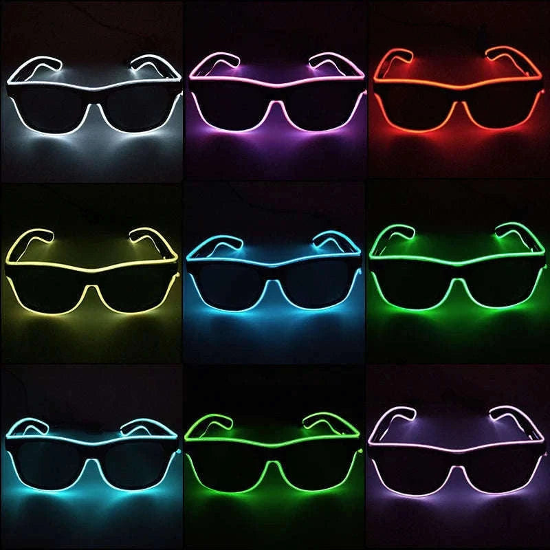 Light Up LED Glow Sunglasses for Parties and Raves-Blue 1