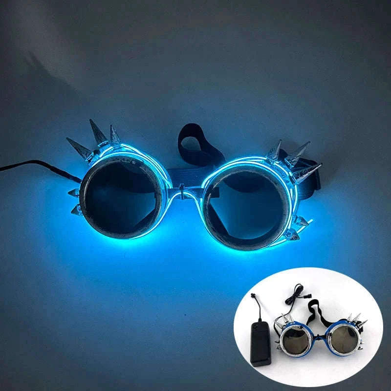 Light Up LED Glow Sunglasses for Parties and Raves-Blue 1