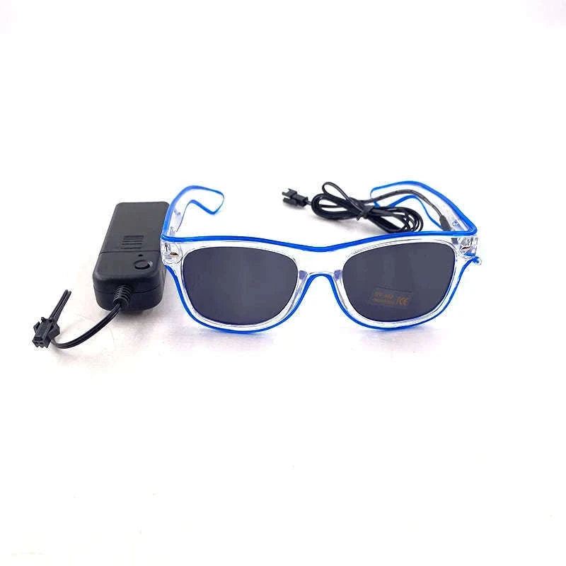 Light Up LED Glow Sunglasses for Parties and Raves-Blue 1