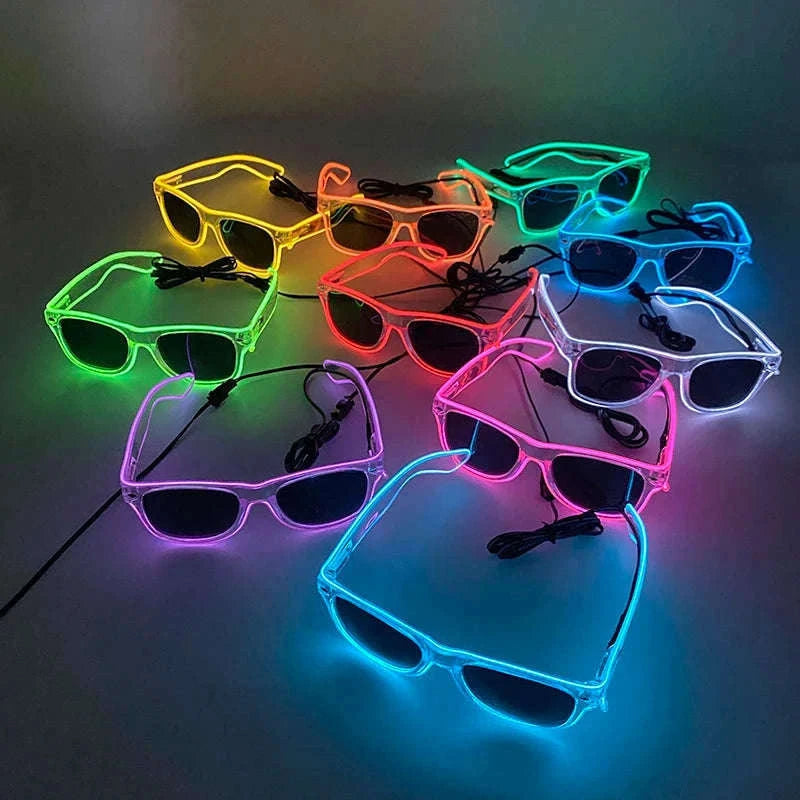 Light Up LED Glow Sunglasses for Parties and Raves-Blue 1