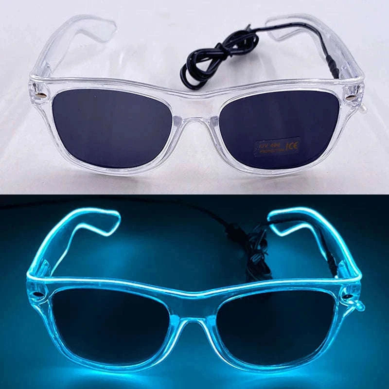 Light Up LED Glow Sunglasses for Parties and Raves-Blue 1