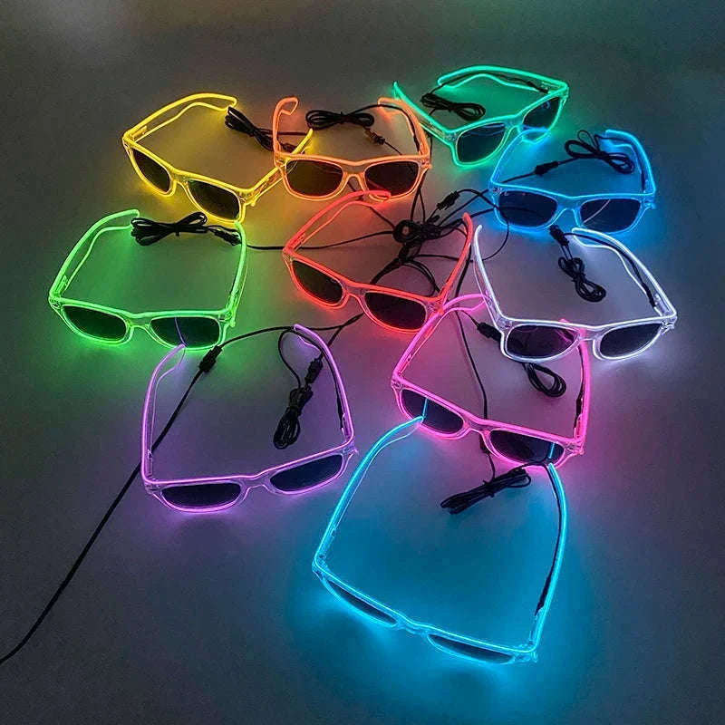 Light Up LED Glow Sunglasses for Parties and Raves-Blue 1