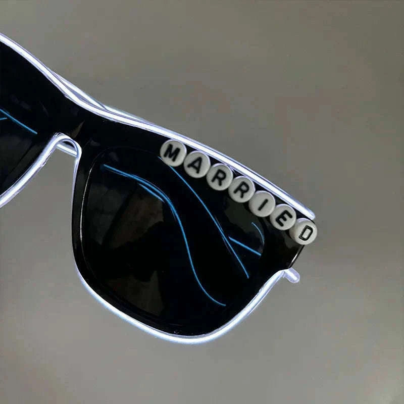 Light Up LED Glow Sunglasses for Parties and Raves-Blue 1