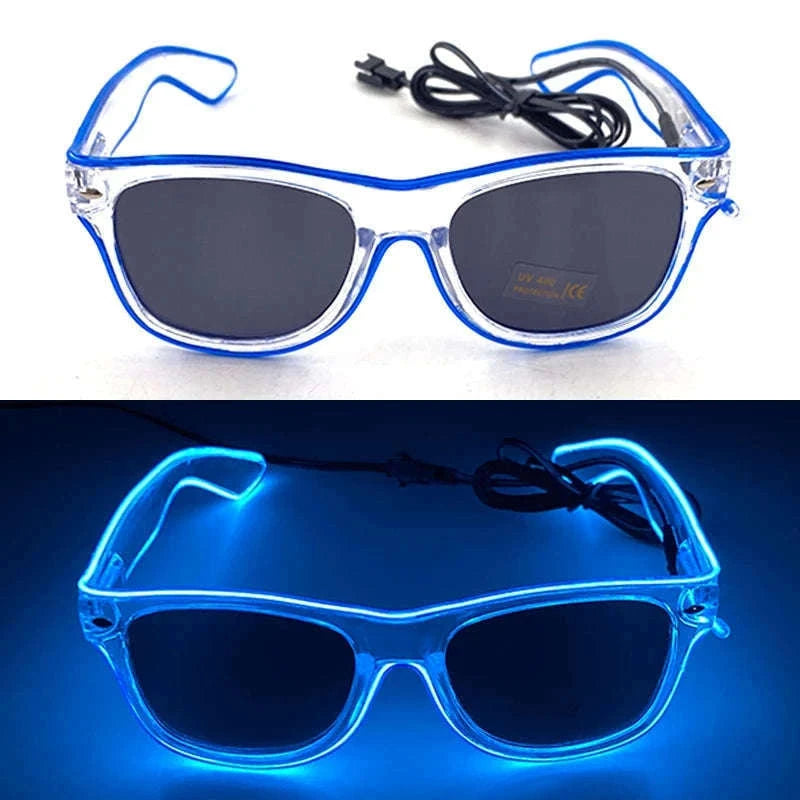 Light Up LED Glow Sunglasses for Parties and Raves-Blue 1