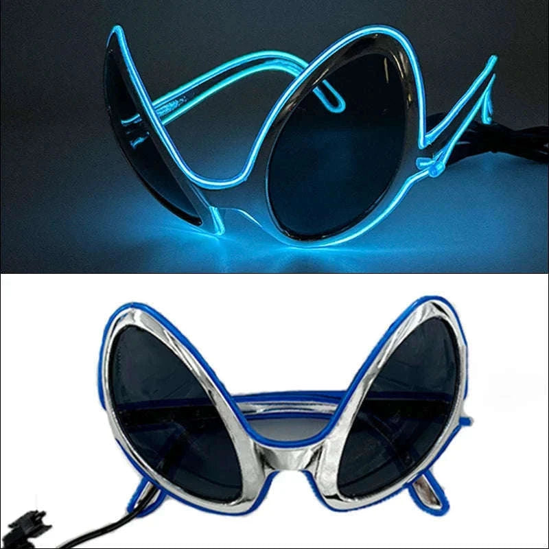 Light Up LED Glow Sunglasses for Parties and Raves-Blue 1