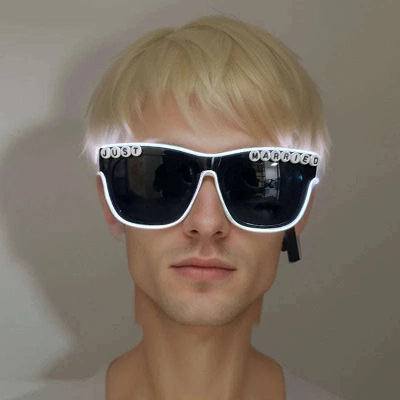 Light Up LED Glow Sunglasses for Parties and Raves-Blue 1