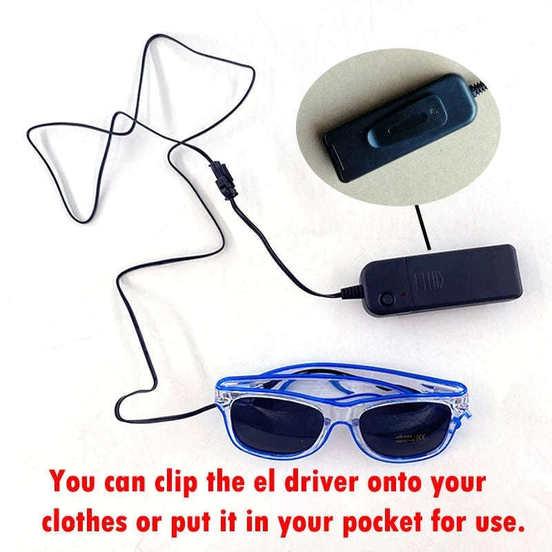 Light Up LED Glow Sunglasses for Parties and Raves-Blue 1