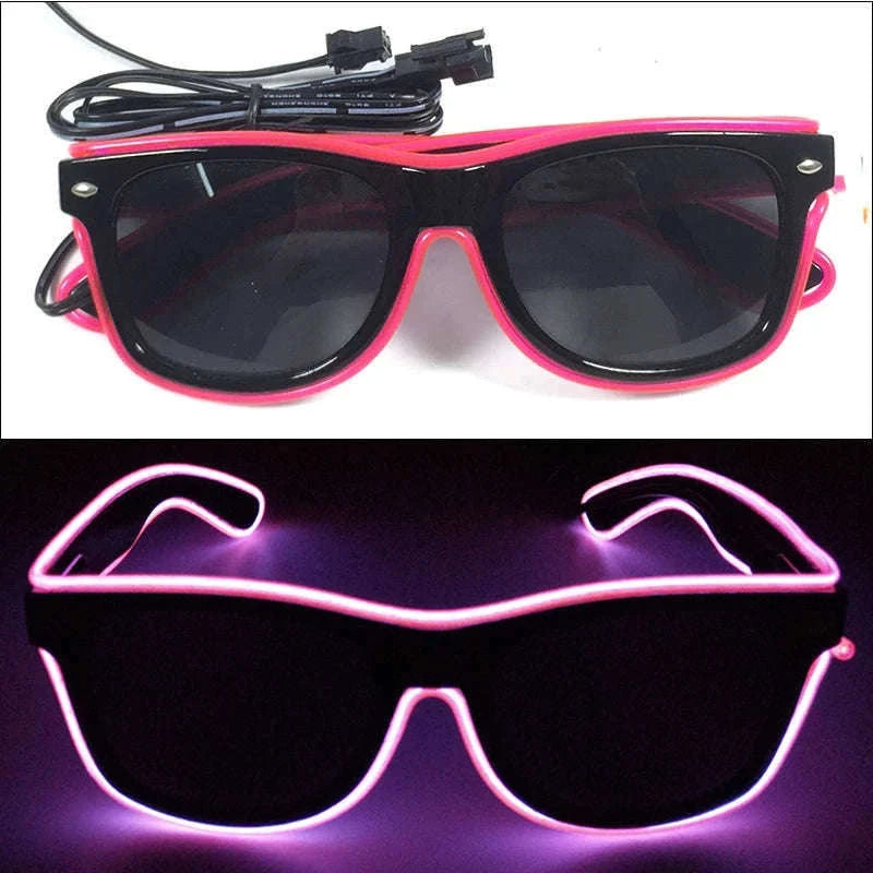 Light Up LED Glow Sunglasses for Parties and Raves-Blue 1