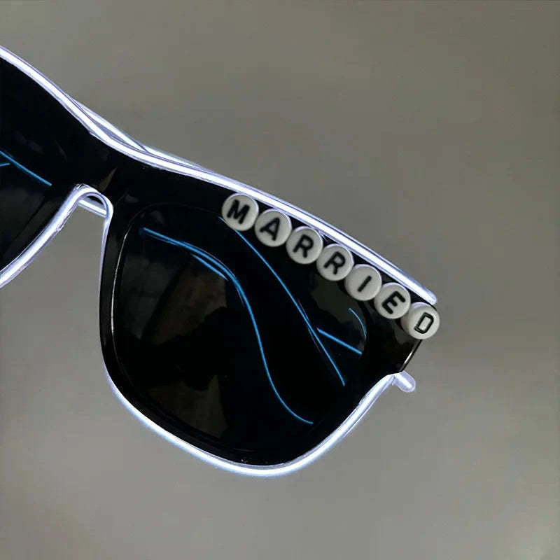 Light Up LED Glow Sunglasses for Parties & Raves-Blue 1