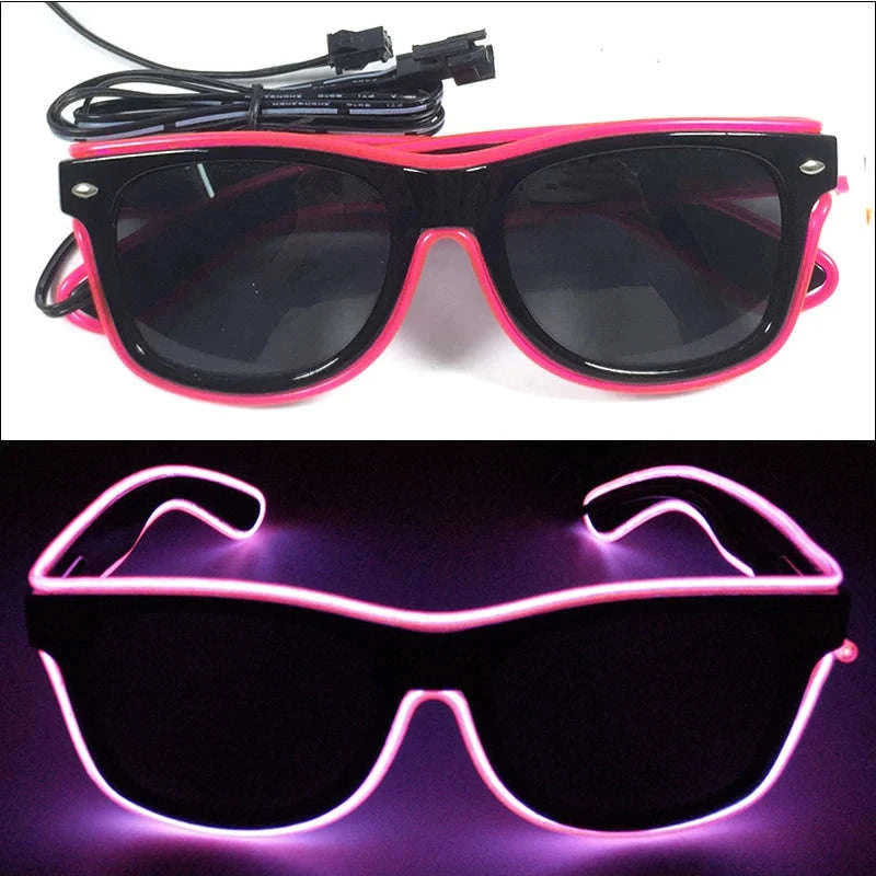 Light Up LED Glow Sunglasses for Parties & Raves-Blue 1