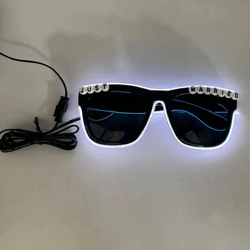 Light Up LED Glow Sunglasses for Parties & Raves-Blue 1