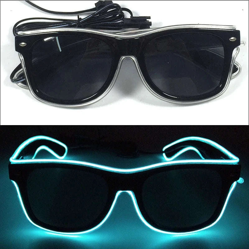Light Up LED Glow Sunglasses for Parties & Raves-Blue 1