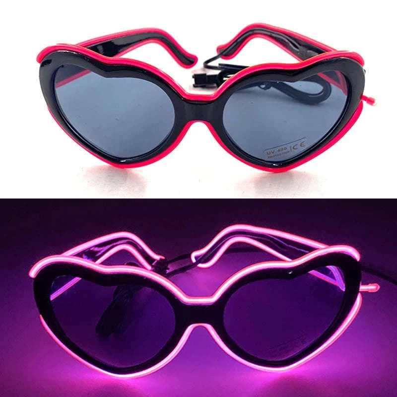 Light Up LED Glow Sunglasses for Parties & Raves-Blue 1