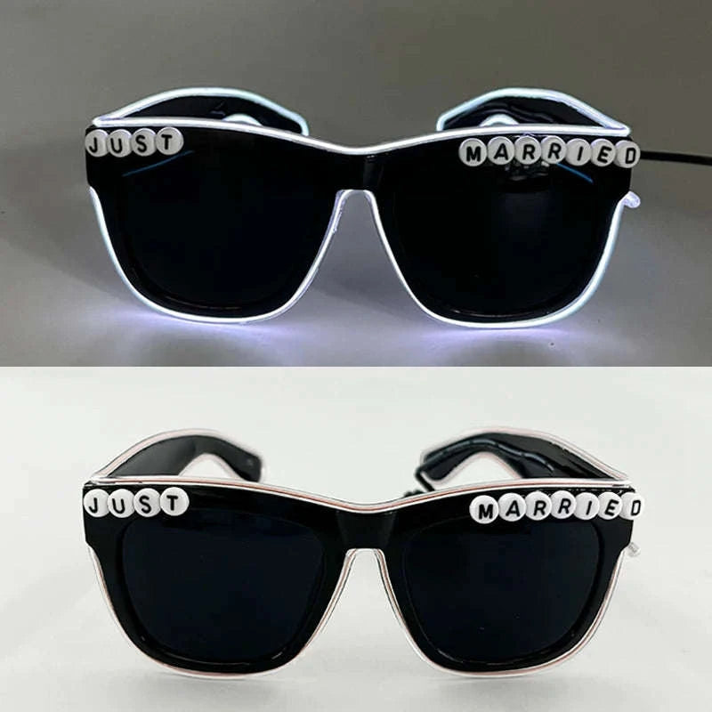 Light Up LED Glow Sunglasses for Parties & Raves-Blue 1
