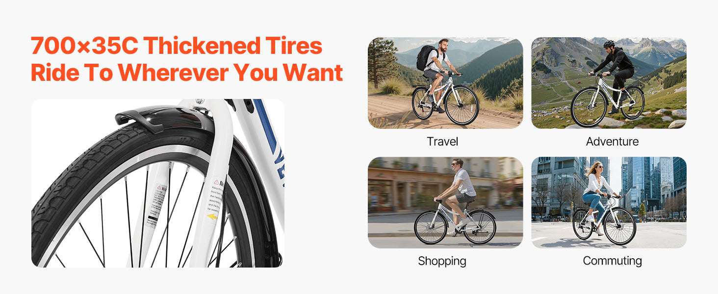 Lightweight Aluminum Hybrid Bike 700C Step-Through City Commuter-28inch type A / United States